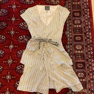 Silk striped dress with frills (size 4)